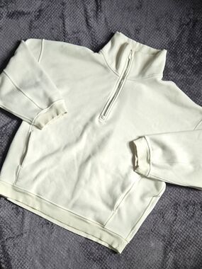 Lululemon Scuba Oversized Half-Zip Hoodie Bone White M/L Fleece Pullover Jacket